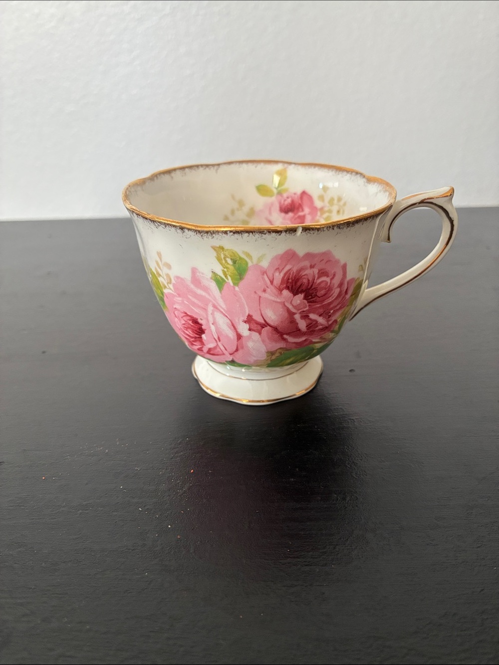 Vintage Royal Albert Floral Teacup with Pink Rose Motif